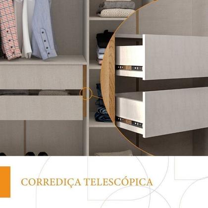 Imagem de Quarto Guarda-Roupa 3 Portas Cômoda 8 Gavetas Mesa de Cabeceira 3 Gavetas Freijó/Off White