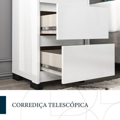 Imagem de Quarto Guarda-Roupa2 Portas Cômoda 8 Gavetas 2 Mesas de Cabeceira 3 Gavetas Branco