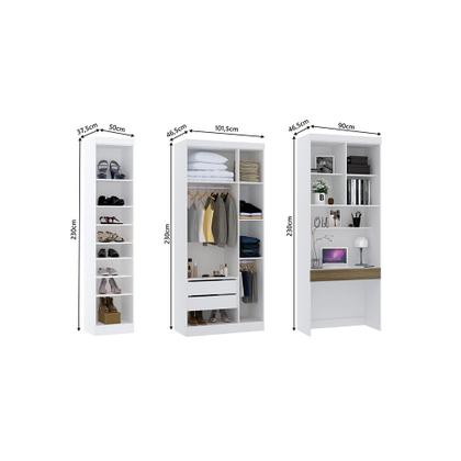 Imagem de Quarto Home Office com Guarda Roupas e Bancada de Estudos Alpes Luciane Móveis