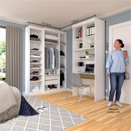 Imagem de Quarto Home Office com Guarda Roupas e Bancada de Estudos Alpes Luciane Móveis