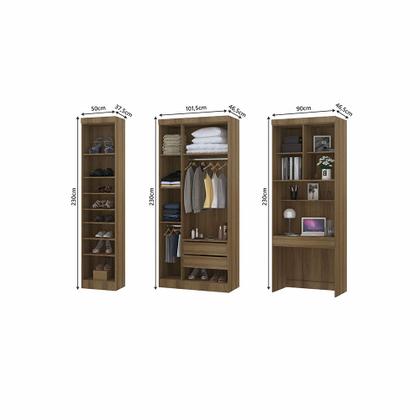 Imagem de Quarto Home Office com Guarda Roupas e Bancada de Estudos Paris Luciane Móveis