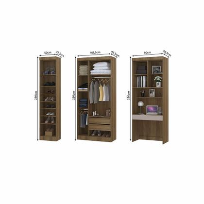 Imagem de Quarto Home Office com Guarda Roupas e Bancada de Estudos Paris Luciane Móveis