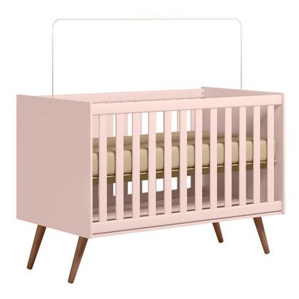 Imagem de Quarto Infantil 3 Peças Com Berço Q Encanto Retrô Rosa - Qmovi