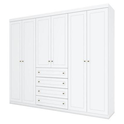 Imagem de Quarto Infantil 6 Portas Mississipi com Berço Multifuncional Cleo Branco Fosco - Henn