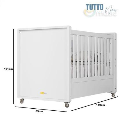 Imagem de Quarto Infantil Americano 6 Portas Ambiente com Berço Tutto New Branco Fosco e Colchão Ortobom - Henn