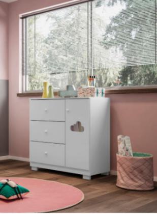 Imagem de Quarto Infantil Bebê Ane Cômoda E Guarda Roupa Branco- Phoenix Baby