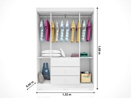 Imagem de Quarto Infantil Bebê Ane Cômoda E Guarda Roupa Branco- Phoenix Baby