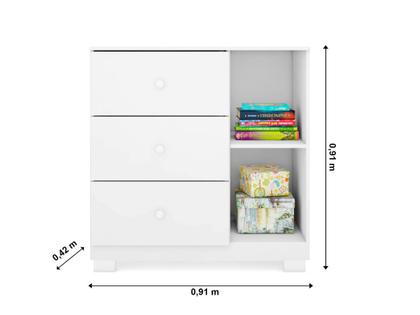 Imagem de Quarto Infantil Bebê Ane Cômoda E Guarda Roupa Branco- Phoenix Baby