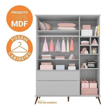 Imagem de Quarto Infantil Bebê Com Cômoda Guarda Roupa Pés Retro