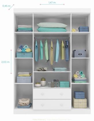 Imagem de Quarto Infantil Bebê Helena Cômoda E Guarda Roupa Branco - Phoenix Baby