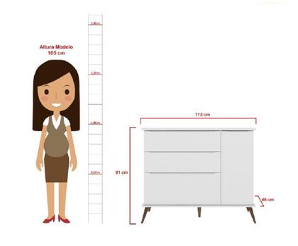 Imagem de Quarto Infantil Bebê Melinda Cômoda Guarda Roupa Mesa de Apoio Branco - Phoenix Baby