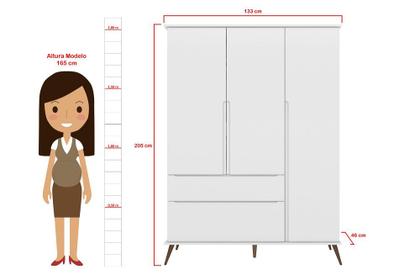 Imagem de Quarto Infantil Bebê Melinda Cômoda Guarda Roupa Mesa de Apoio Branco - Phoenix Baby