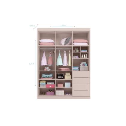 Imagem de Quarto Infantil Bebê Pérola Cômoda e Guarda Roupa Rosê - Phoenix Baby