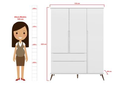 Imagem de Quarto Infantil Bebê Rêtro Ana Vitória 3 Peças Branco 100% MDF