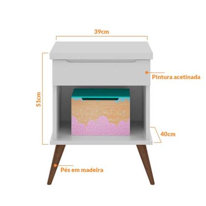 Imagem de Quarto Infantil Bebê Rêtro Ana Vitória 3 Peças Branco 100% MDF