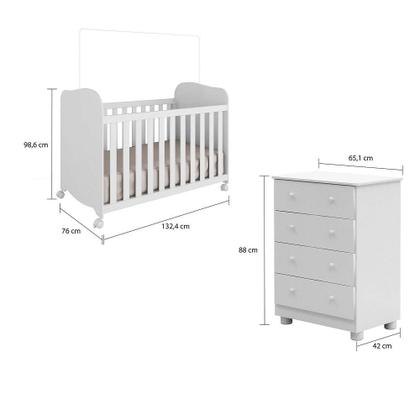Imagem de Quarto Infantil Berço e Cômoda Uli Junior Móveis Peroba