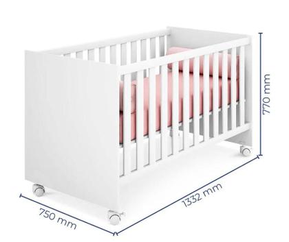 Imagem de Quarto Infantil Berço Mini Cama Americano Branco - Qmovi