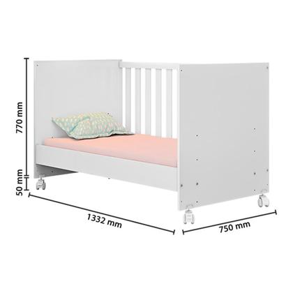 Imagem de Quarto Infantil Berço Mini Cama e Cômoda Trocador Braco