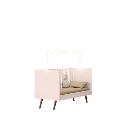 Imagem de Quarto Infantil Berço Mini Cama Retrô e Guarda Roupa 2P Rosa