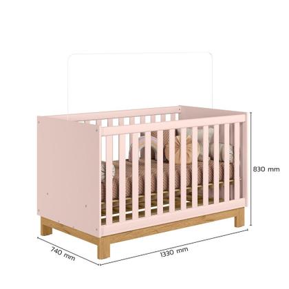 Imagem de Quarto Infantil Berço Mini Cama Slim e Guarda Roupa Rosa