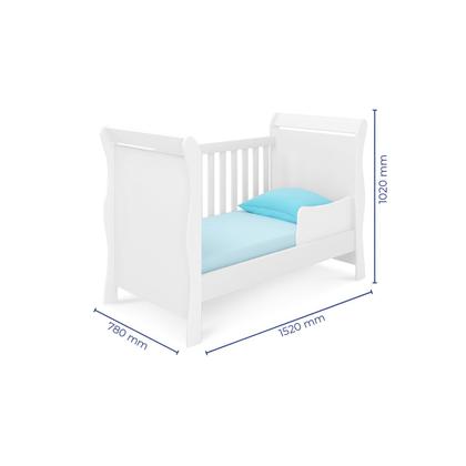 Imagem de Quarto Infantil Branco Berço Americano Colonial + Guarda Roupa Roupeiro e Cômoda MDF Flat Mel 4 Gv