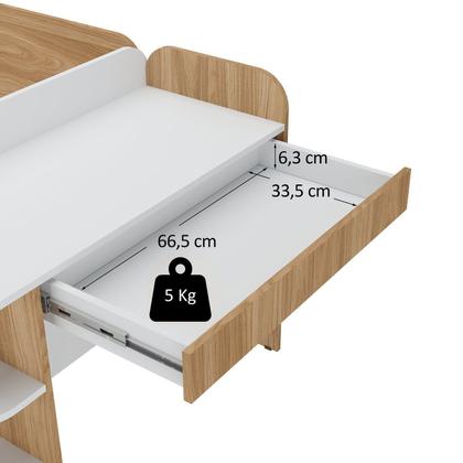 Imagem de Quarto Infantil Cama de Solteiro 3 em 1 e Cômoda 10 Gavetas em Mdf Premium Helena e Alice