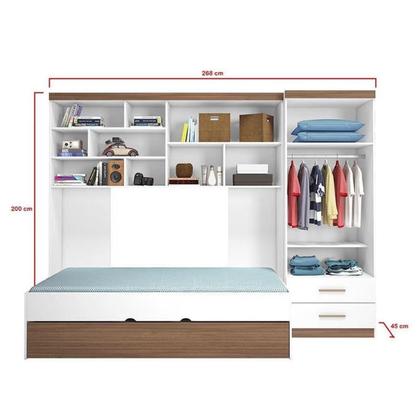 Imagem de Quarto Infantil Chiara Completo com Cama de Solteiro, Cama Auxiliar