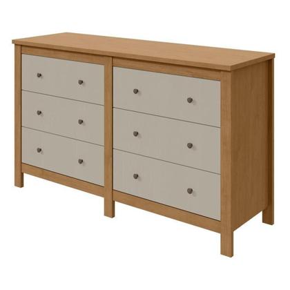 Imagem de Quarto Infantil com 2 Camas de Solteiro Loop e 1 Mesa de Cabeceira Maggiore Amêndoa Clean / Off White