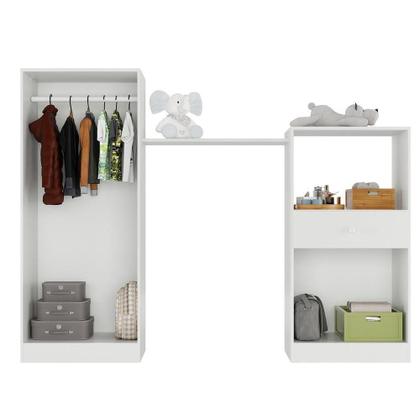 Imagem de Quarto Infantil Com Berço-cômoda E Colchão Incluso Laura Multimóveis Branco/azul