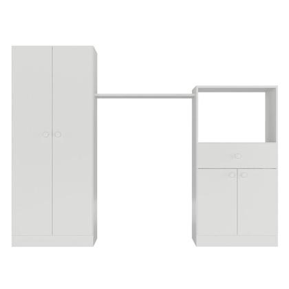 Imagem de Quarto Infantil com Berço-Cômoda e Colchão Incluso Laura Multimóveis Branco