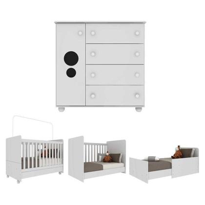 Imagem de Quarto Infantil Com Berço Cômoda Pimpolho Multimóveis Branco