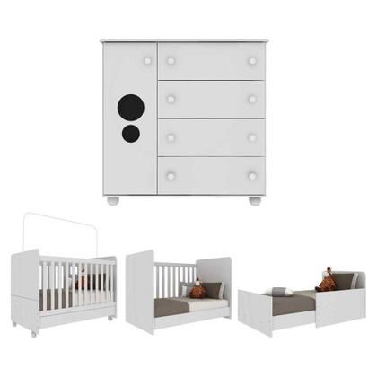 Imagem de Quarto Infantil com Berço e Cômoda Pimpolho Multimóveis Branco