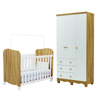 Imagem de Quarto Infantil com Berço e Guarda Roupa Uli Junior Móveis Peroba