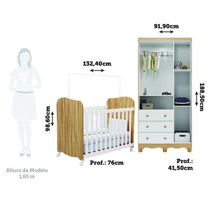 Imagem de Quarto Infantil com Berço e Guarda Roupa Uli Junior Móveis Peroba