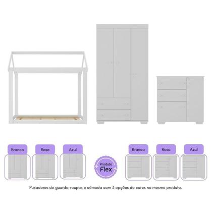 Imagem de Quarto Infantil Com Cama Montessoriana Algodão Doce Multimóveis Mx4267 Branco