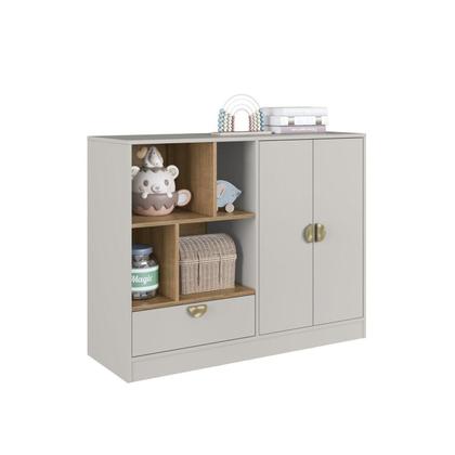 Imagem de Quarto Infantil com Cama Solteiro Montessoriana com Iluminação Led, Comoda e Guarda-Roupas Lille Arenas