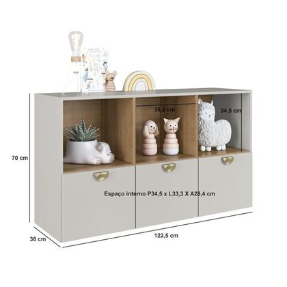 Imagem de Quarto Infantil com Cama Solteiro Montessoriana com Iluminação Led e Comoda Lille Arenas