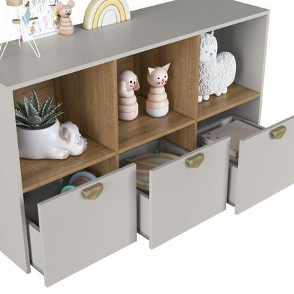 Imagem de Quarto Infantil com Cama Solteiro Montessoriana com Iluminação Led e Comoda Lille Arenas