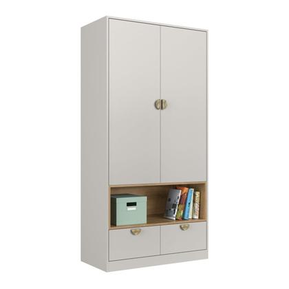 Imagem de Quarto Infantil com Cama Solteiro Montessoriana com Iluminação Led e Guarda-roupas Lille