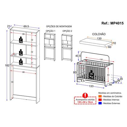 Imagem de Quarto Infantil com Colchão Incluso Nina Multimóveis Branco