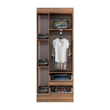 Imagem de Quarto Infantil com Cômoda 4 Gavetas e 1 Porta Guarda-Roupa 3 Portas e 2 Gavetas Ninho Castanho/Off White