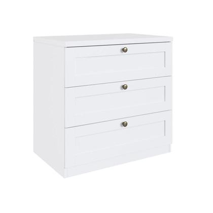 Imagem de Quarto Infantil com Cômodas 3 Gavetas e Armário 2 Portas Provençais 100% Mdf Infinity Branco Fosco