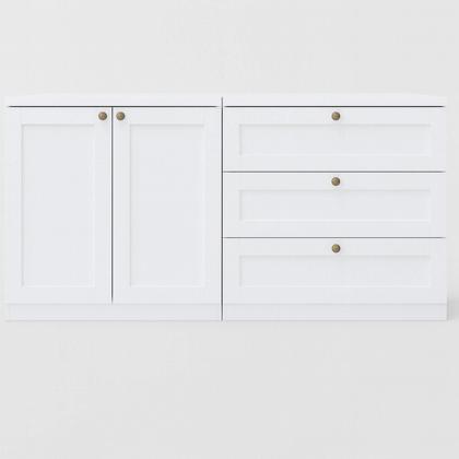 Imagem de Quarto Infantil com Cômodas 3 Gavetas e Armário 2 Portas Provençais 100% Mdf Infinity Branco Fosco