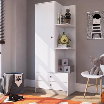 Imagem de Quarto Infantil com Guarda Roupa 1 Porta e Cama Solteiro Lara