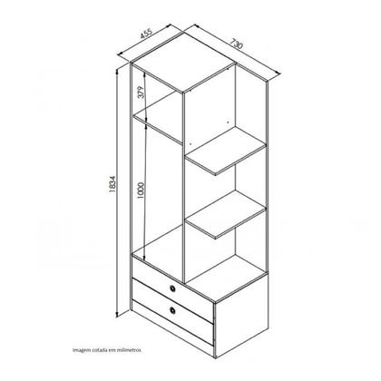 Imagem de Quarto Infantil com Guarda Roupa 1 Porta e Cama Solteiro Lara