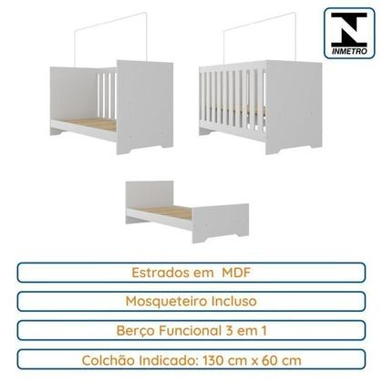 Imagem de Quarto Infantil com Guarda-roupa 2 Portas 2 Gavetas com Cômoda e Berço Magia Espresso Móveis