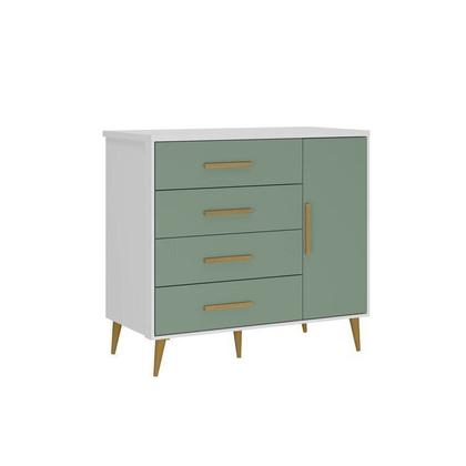 Imagem de Quarto Infantil com Guarda-roupa 2 Portas 2 Gavetas com Cômoda e Berço Magia Espresso Móveis