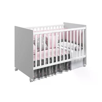 Imagem de Quarto Infantil com Guarda Roupa 2 Portas Katatau e Berço Mel Branco Brilho - Reller Móveis