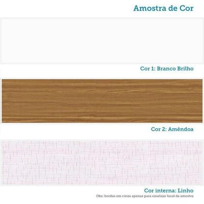 Imagem de Quarto Infantil com Guarda-roupa 3 Portas e Cômoda com Janelas 100% Mdf Cocada Espresso Móveis Branco Brilho/Amêndoa