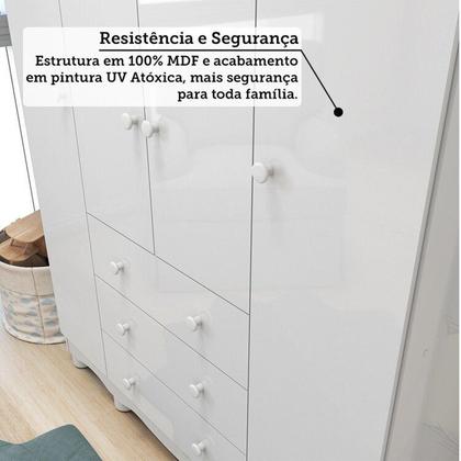 Imagem de Quarto Infantil com Guarda-roupa 4 Portas e Cômoda 1 Porta 100% Mdf Mimo Espresso Móveis